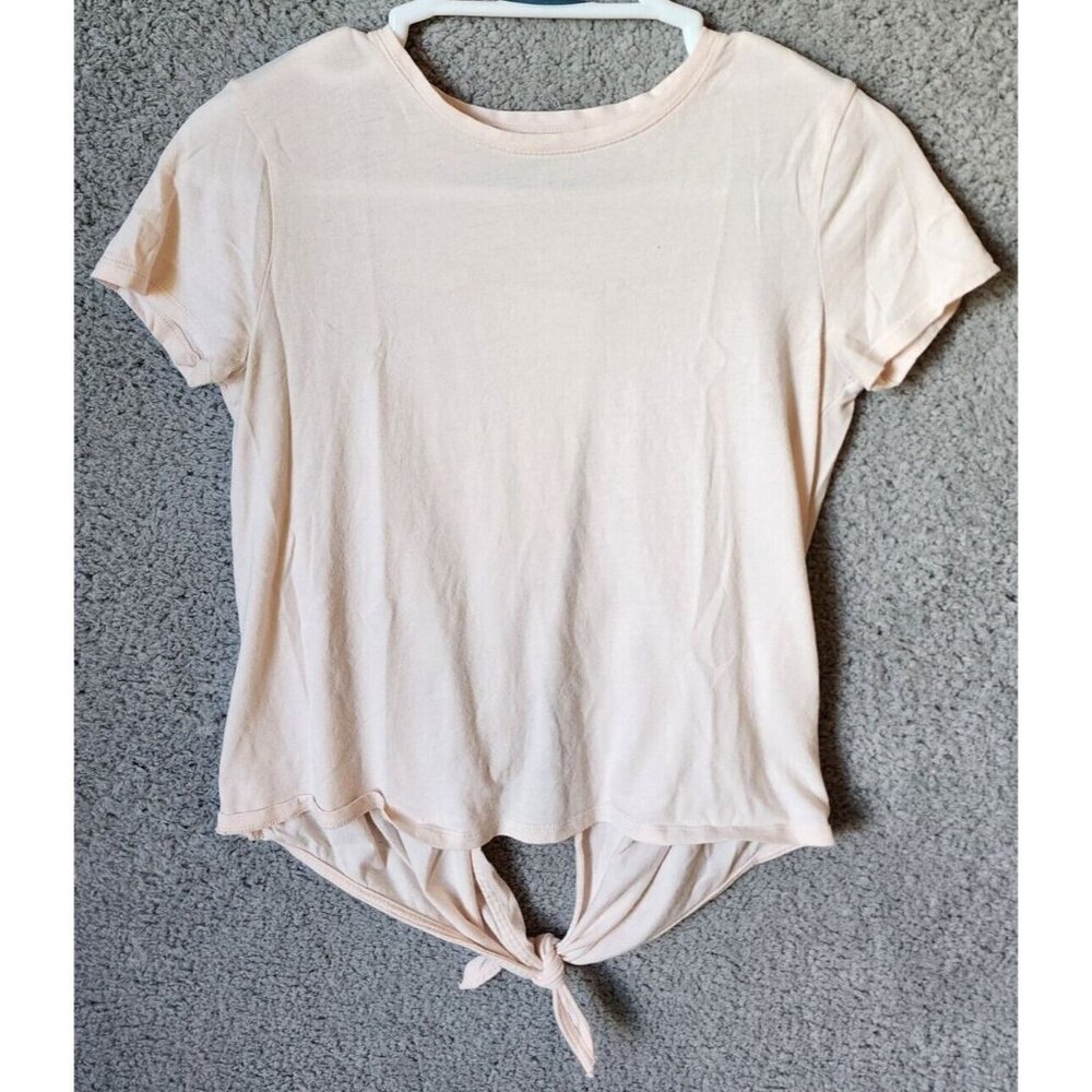 J Crew Women's Short Sleeve Crew Neck Tie Back Tee Shirt Top Pink J1060 Size XXS